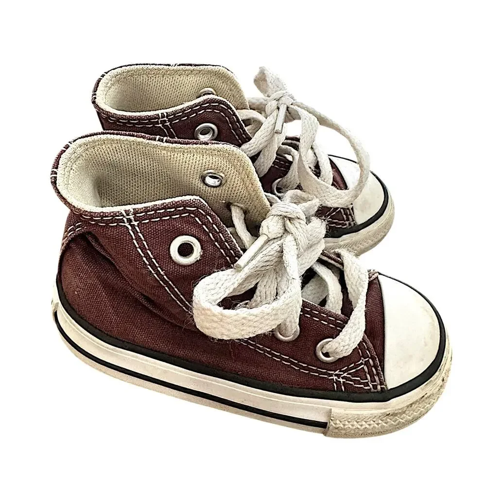 Converse Chuck Taylor All Star Toddler High Top Sneakers | Brown Canvas Sz 5